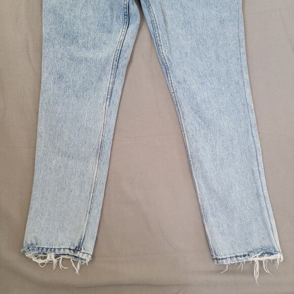 Collusion Jeans X005 28X32 Acid Wash High Rise Tapered Chewed Hem Straight - Picture 4 of 14